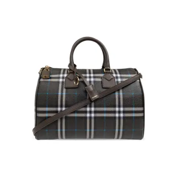 Burberry Canvas Bowling Bag, Shoulder Bag, Crossbody Bag, Handbag Medium Size Women's Multicolor