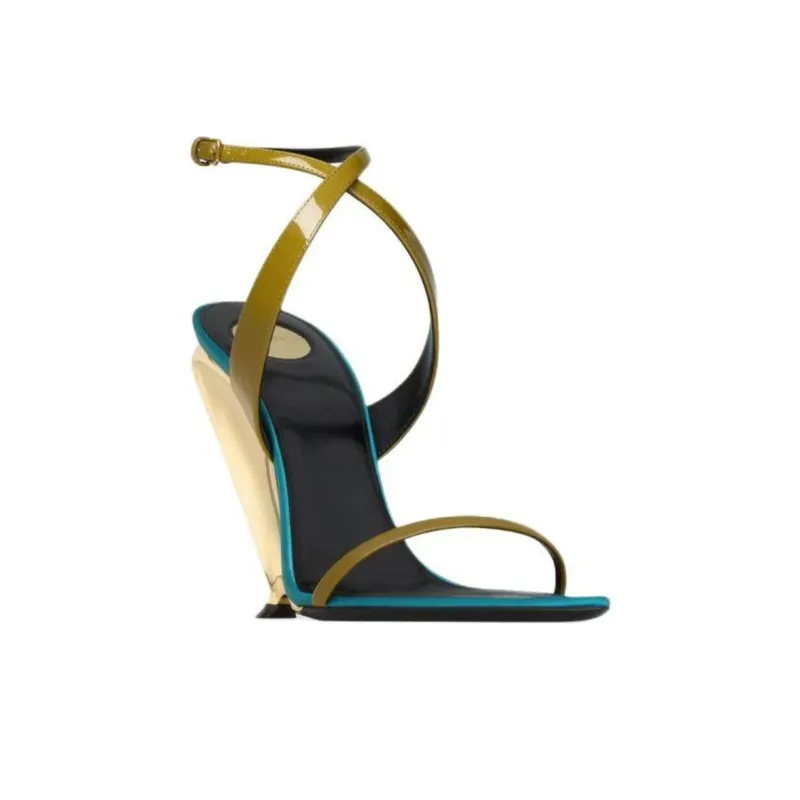 SAINT LAURENT Tallulah One Strap Sandals 11cm Women's Green-2
