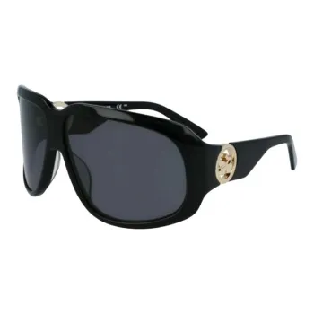 LONGCHAMP Acetate Irregular Shape Sunglasses Women's Black
