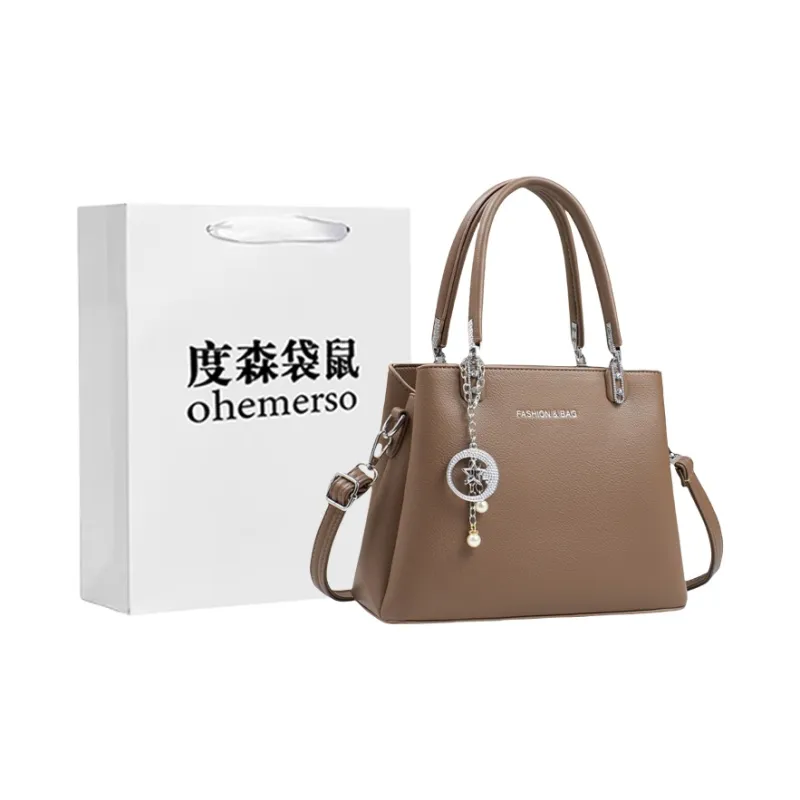 Dusen Kangaroo PU Handbag, Crossbody Bag, Shoulder Bag Regular Women's Ecru/Apricot/Black/Khaki-9