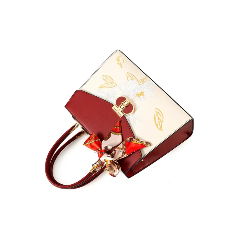 Vigno Synthetic Leather Handbag One Shoulder Crossbody Regular Women's Red-2