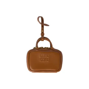 MIU MIU Calfskin Bag Charm Bag Accessory Women's Brown