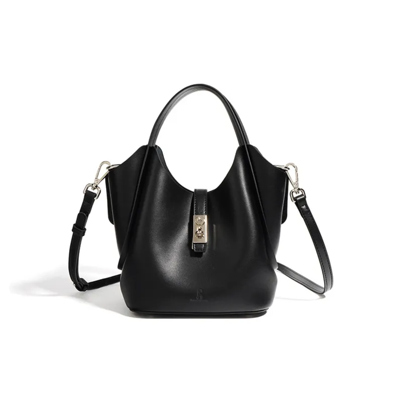 ROBERTA DI CAMERINO Cow Split Leather, Leather Handbag Regular Women's Ecru/Black/Olive Green-6