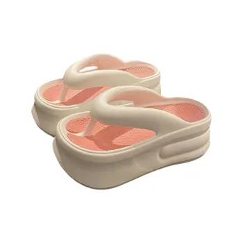 Meter Platform Height Increasing Squashy And Bouncy Feeling In Flip Flops, Summer EVA Soft Sole Versatile Slippers