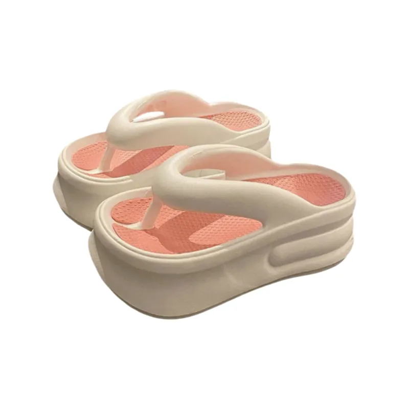 Meter Platform Height Increasing Squashy And Bouncy Feeling In Flip Flops, Summer EVA Soft Sole Versatile Slippers-0