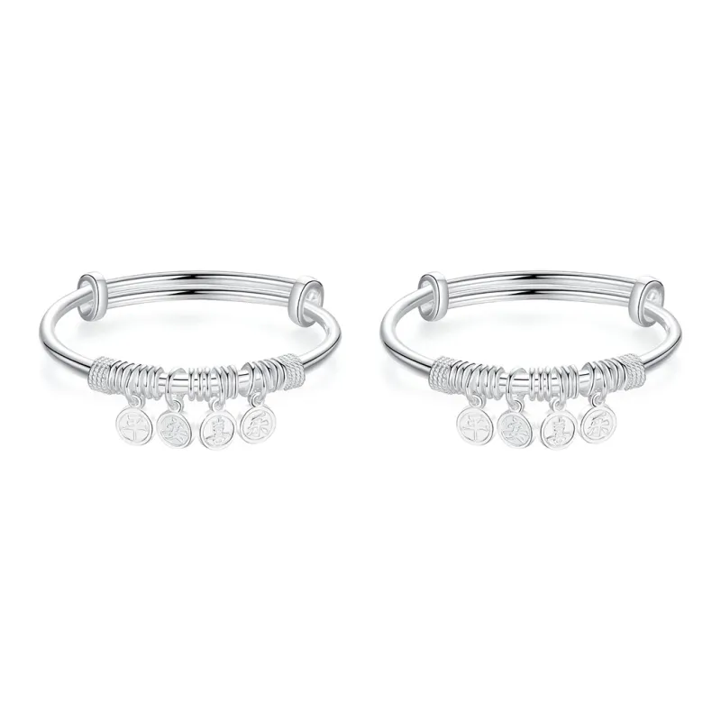 7℃ 999 Fine Silver Bangles Unisex-0