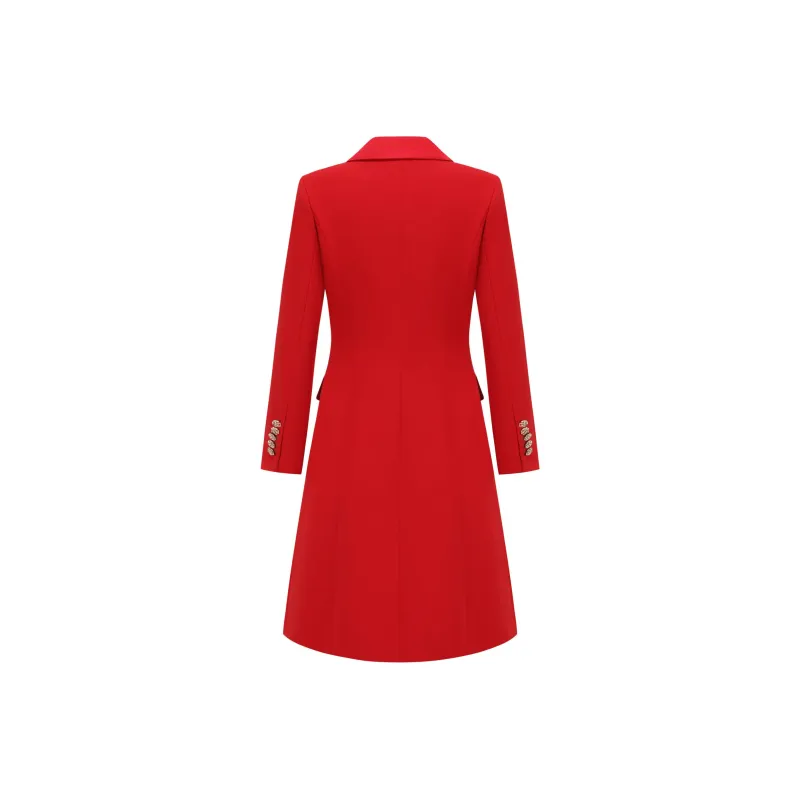 ONE SHALLOW Suit Dress Long Sleeved Dress Women's Red-1