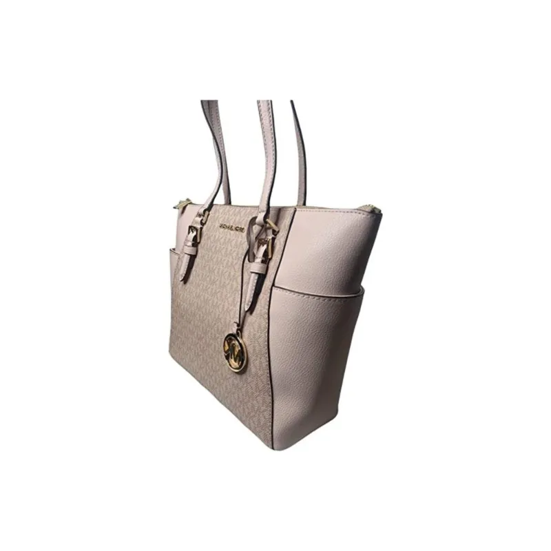 MICHAEL KORS Charlotte Leather Tote Bag Shopping Bag Shoulder Bag Handbag Large Size Women's Ballet Pink-2