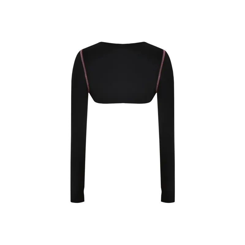 I.AM.GIA BLARE SHRUG Crop Top Women's Black-1