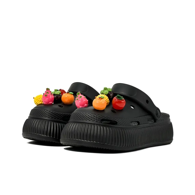 OUBT Fruit Fantasy Symphony, Fun 3D Effect Accessories Clogs Women's Black-3