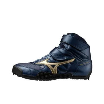 Mizuno High Top Training Shoes Unisex Marine Blue Gold
