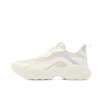 QIAODAN Anti Slip Wear Resistant Low Top Casual Shoes Women's Beige Purple