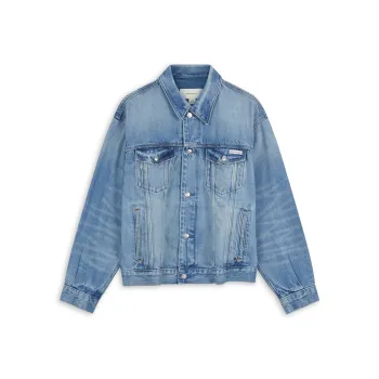 CALVIN KLEIN Denim Jacket Men's Denim Light Blue