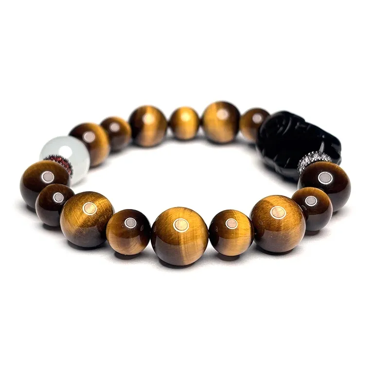 MOUNTAINS AND MANS Tiger's Eye Stone Jade Bracelets Unisex-4