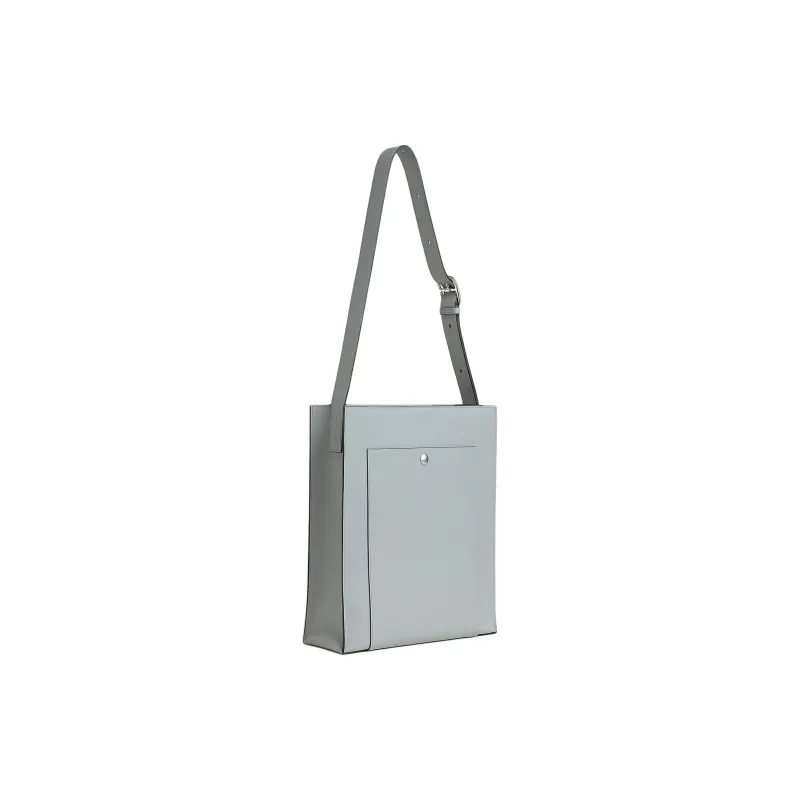 HERMES Cab H Evercolor Leather Tote Bag Shopping Bag Handbag Regular Unisex Blue Grayce-2