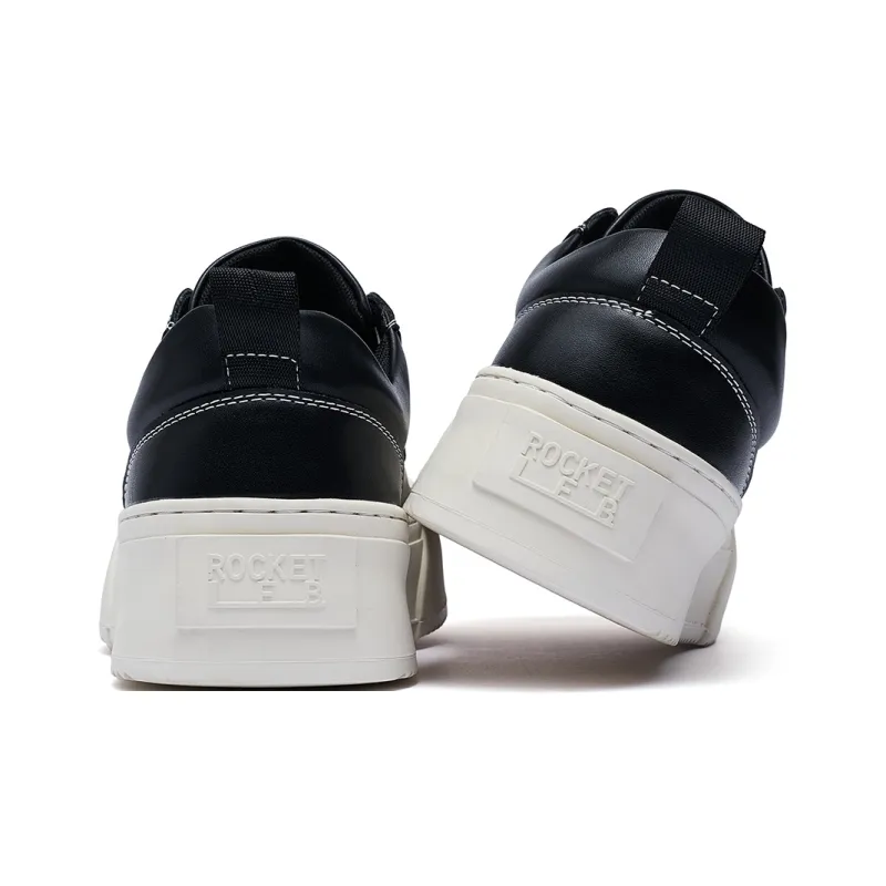 ΛOLUNKΛ Non slip And Sweat wicking Low Top Skateboard Shoes Men's Black-4