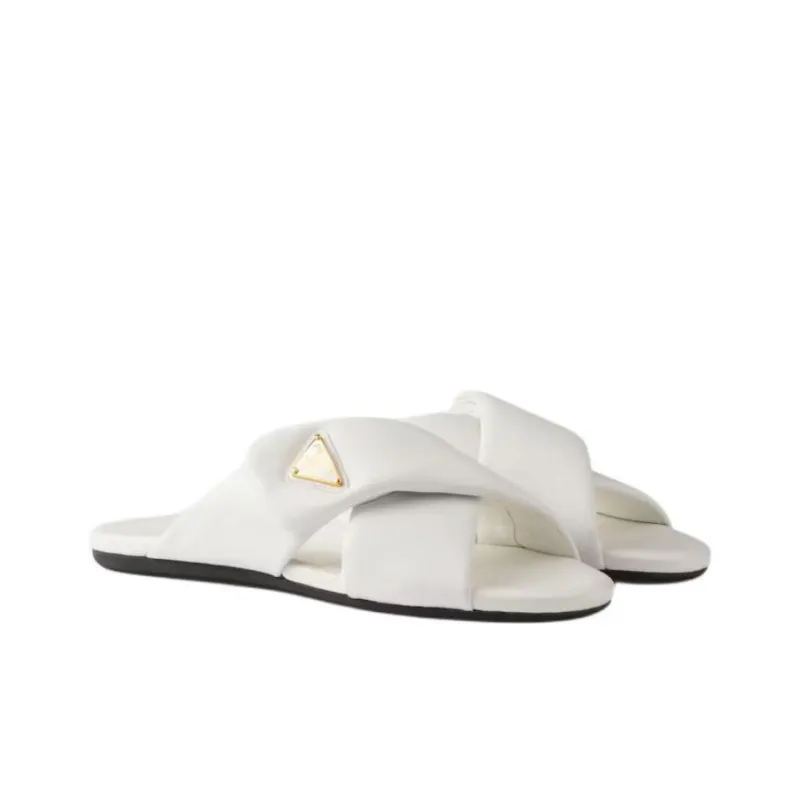 PRADA Rubber Sole Slide Slippers Women's White-2