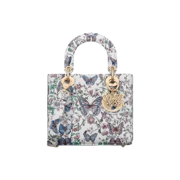 DIOR Lady Dior Calfskin One Shoulder Handbags Small Size Women's Multicolor