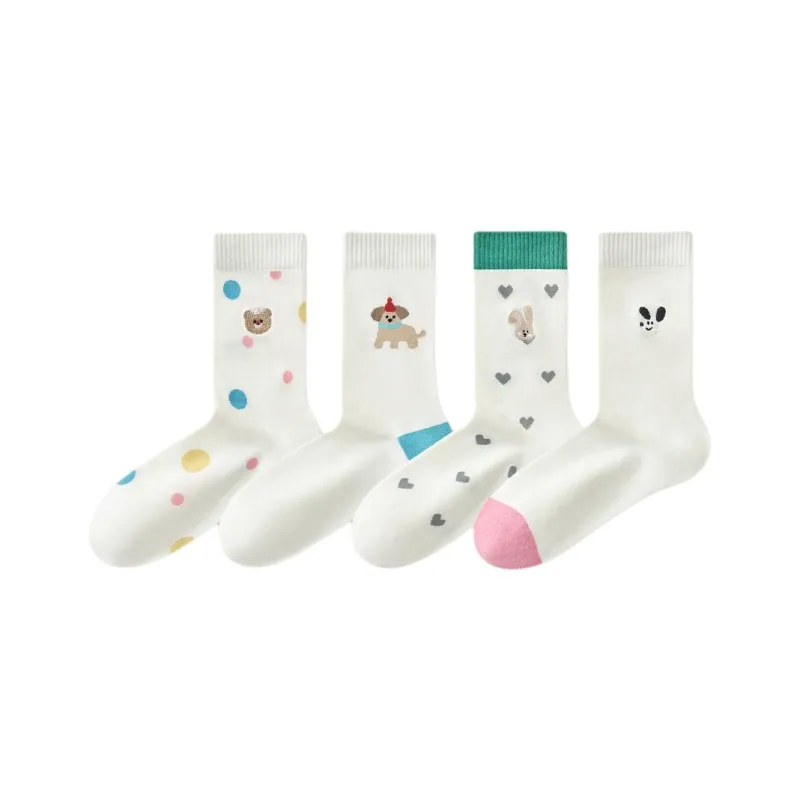Temooues Mid Calf Socks Women's Combo Set-8