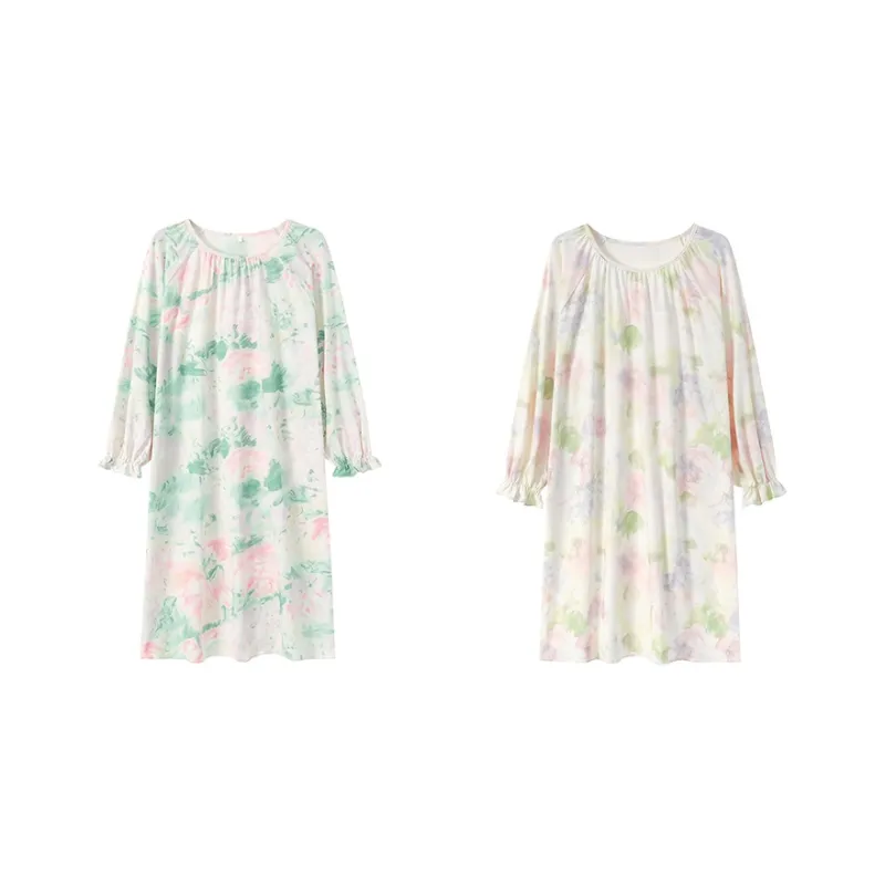 Herbal Primer Nightgown Women's Combo Set-5