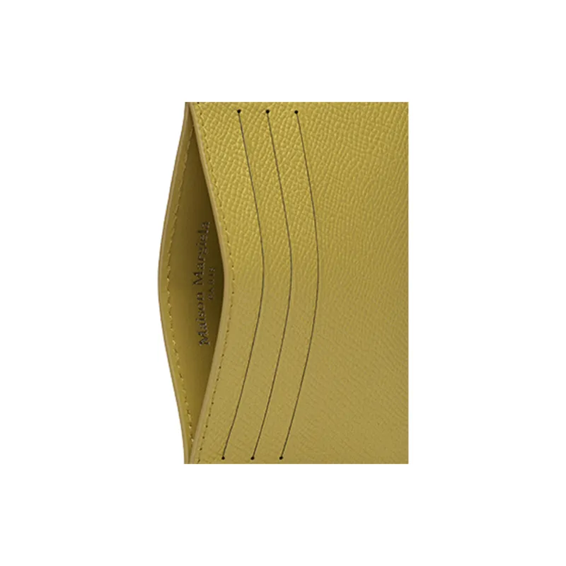 Maison Margiela Calfskin Card Holder Women's Yellow-4
