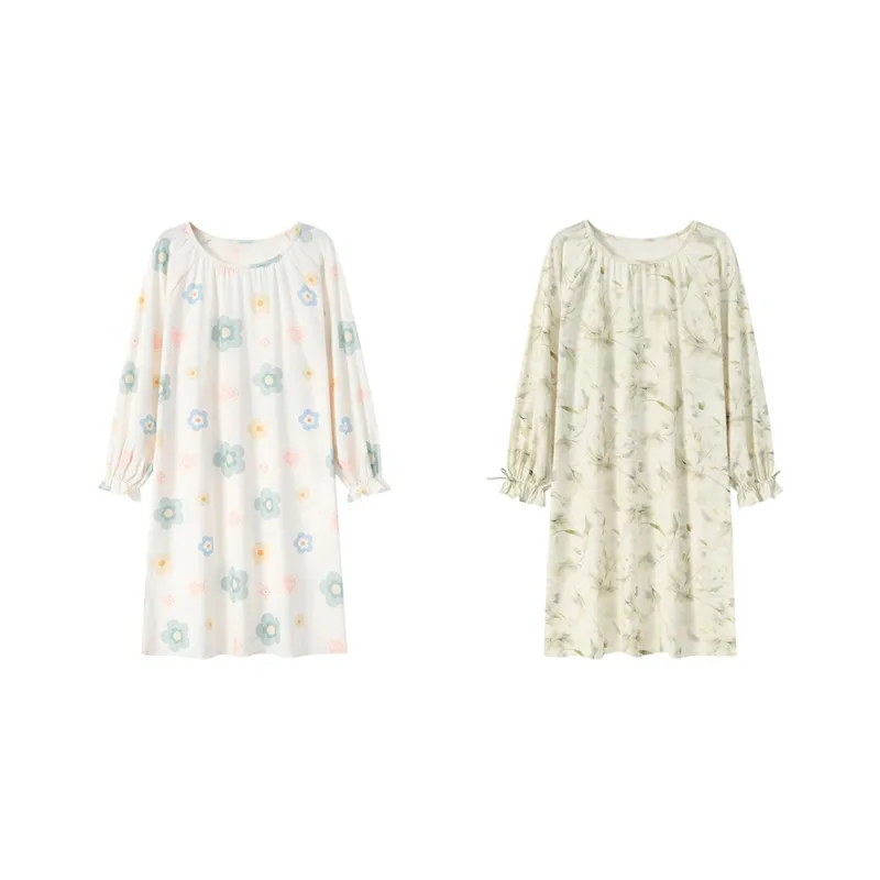 Herbal Primer Nightgown Women's Combo Set-44