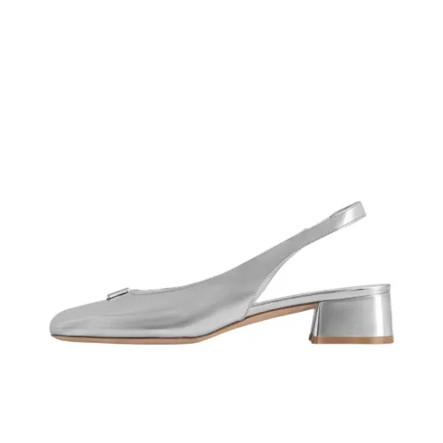 LOUIS VUITTON Swing Chunky Heel High Heels 3.5cm Women's Silver