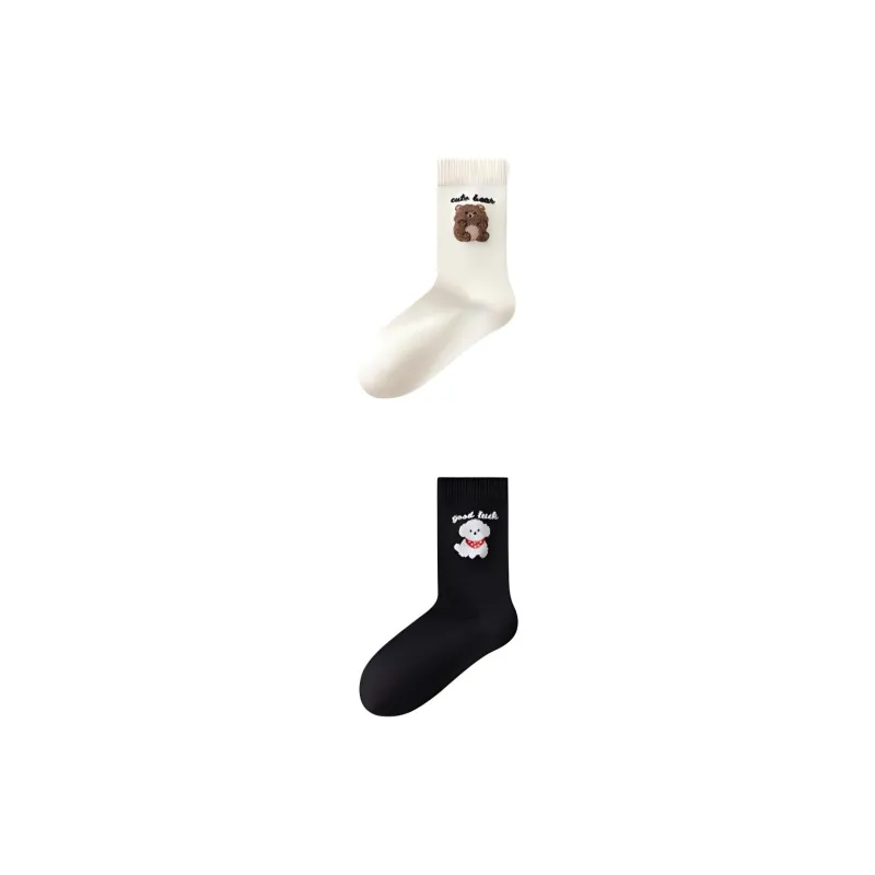 Temooues Mid Calf Socks Women's Combo Set-17