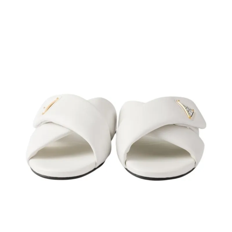 PRADA Rubber Sole Slide Slippers Women's White-3