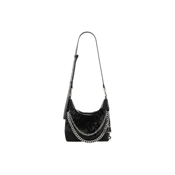 DAPHNE Polyester Flannel Shoulder Bag Women's Black