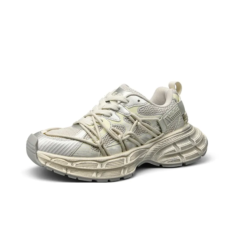 TCELLARS Cushioning, Abrasion Resistant, Height Increasing Low Top Chunky Sneakers Men's Green Gray Box-6