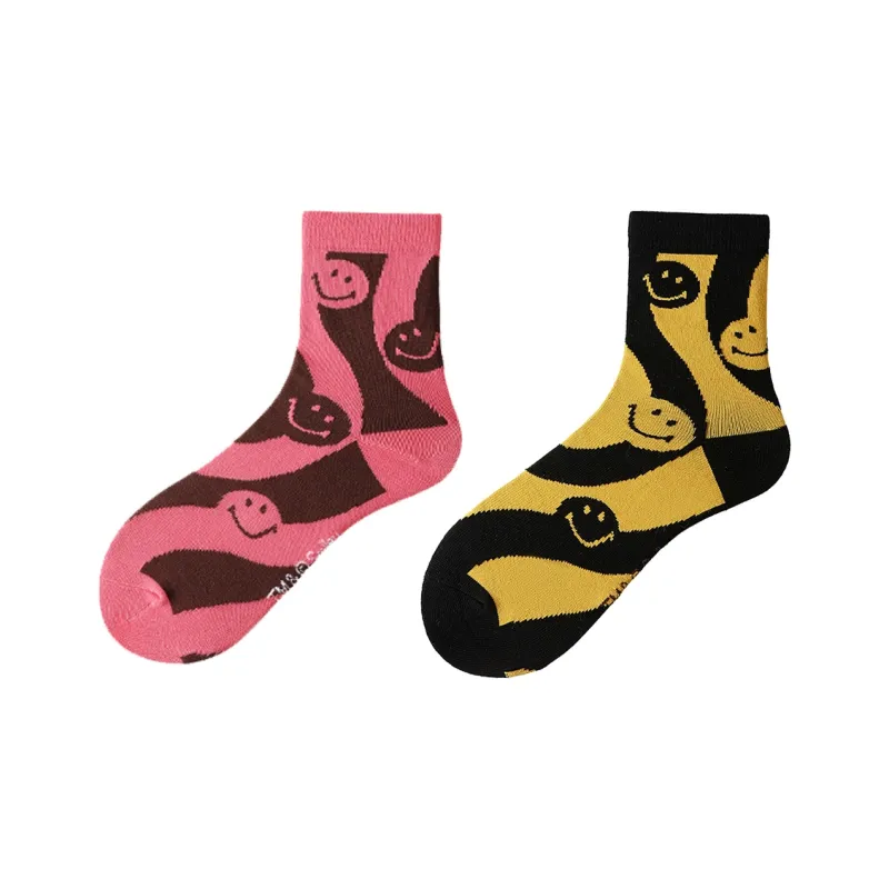 SMILEY Mid Calf Socks Unisex Combo Set-6