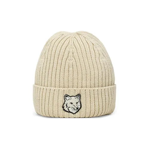 Maison Kitsune Bold Fox Head Patch Knitted Beanie
