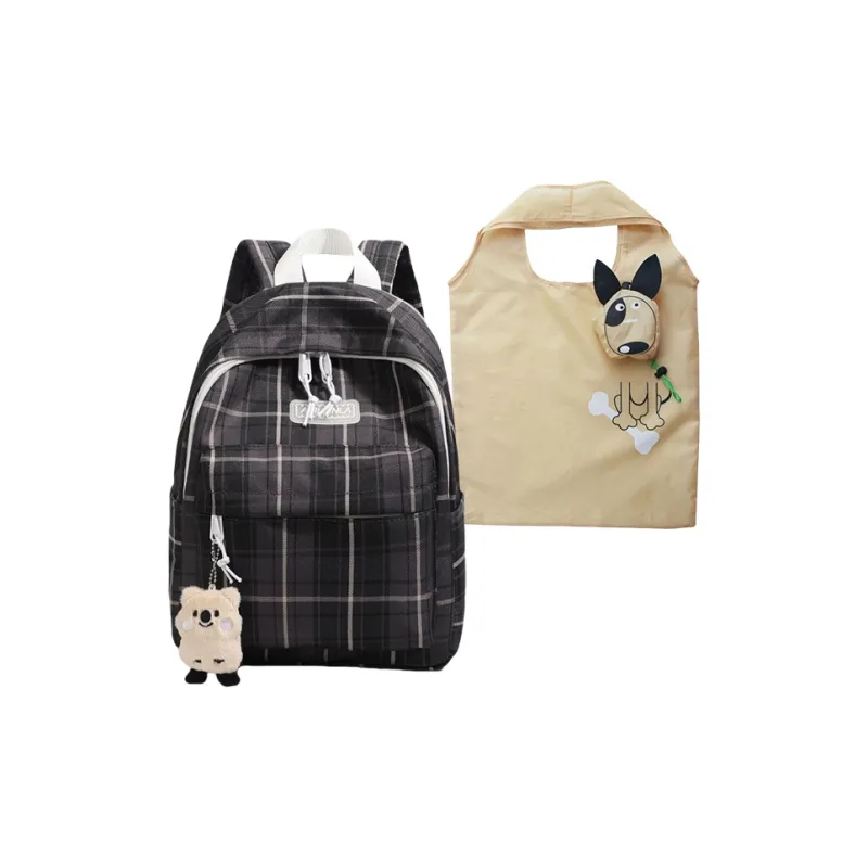 WHEELY BABY+ Nylon Niche Design Backpack Korean Style Plaid Casual Backpack Regular Unisex Multicolor-4