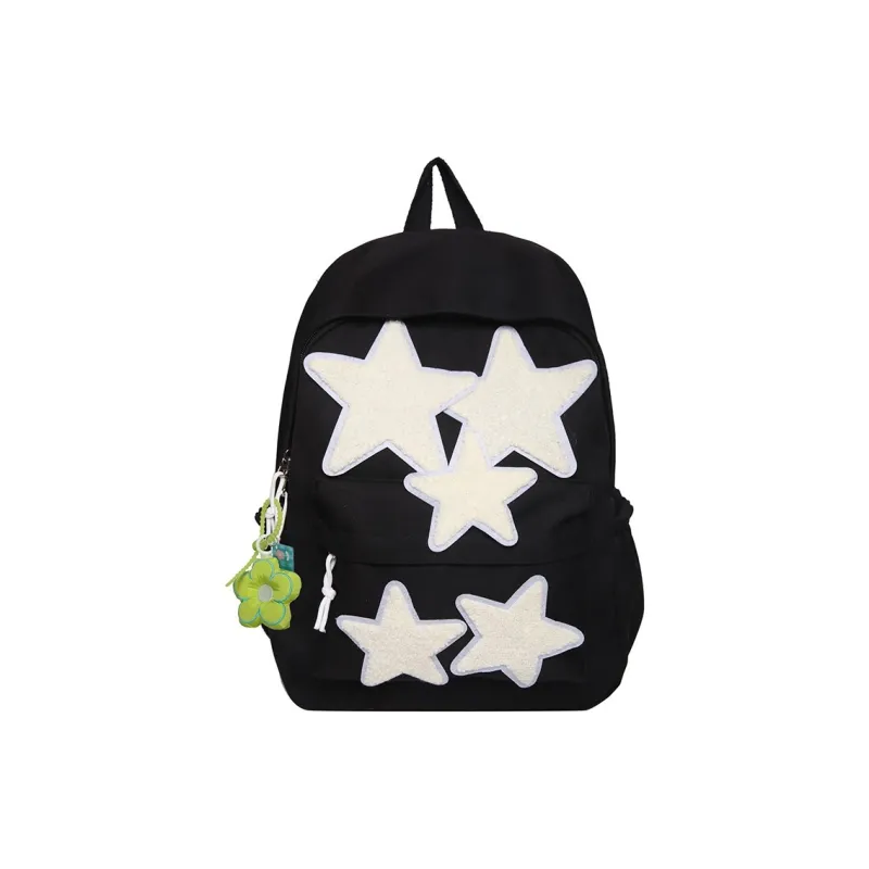 Yalu Fabric Backpack Unisex Black/Red/Sky Blue-0