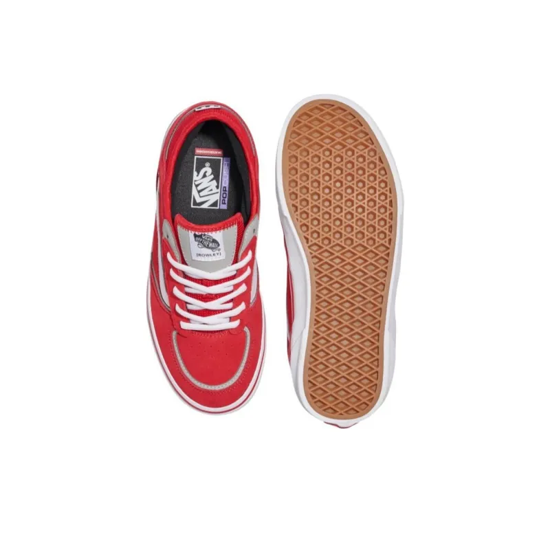 Vans Skate Rowley Anti Slip Wear Resistant Low Top Skateboard Shoes Men's Red-2