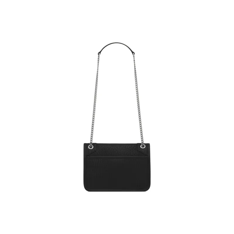 SAINT LAURENT Lambskin Shoulder Bag Mini Women's Black-4