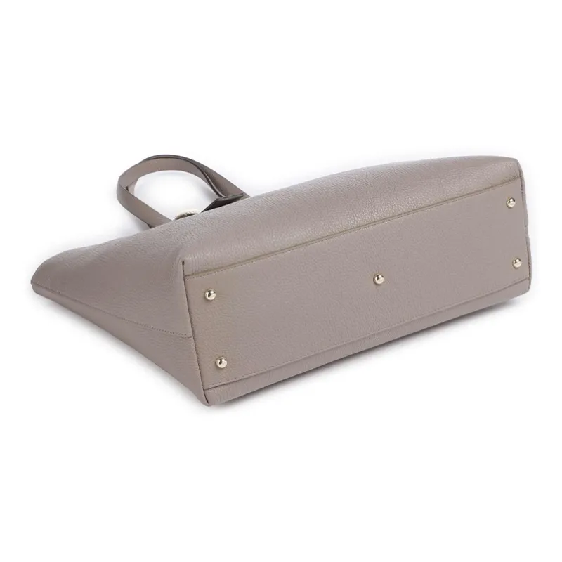 Furla Grain Leather Tote Bag, Shopping Bag, Shoulder Bag Tubas Women's Taupe-2