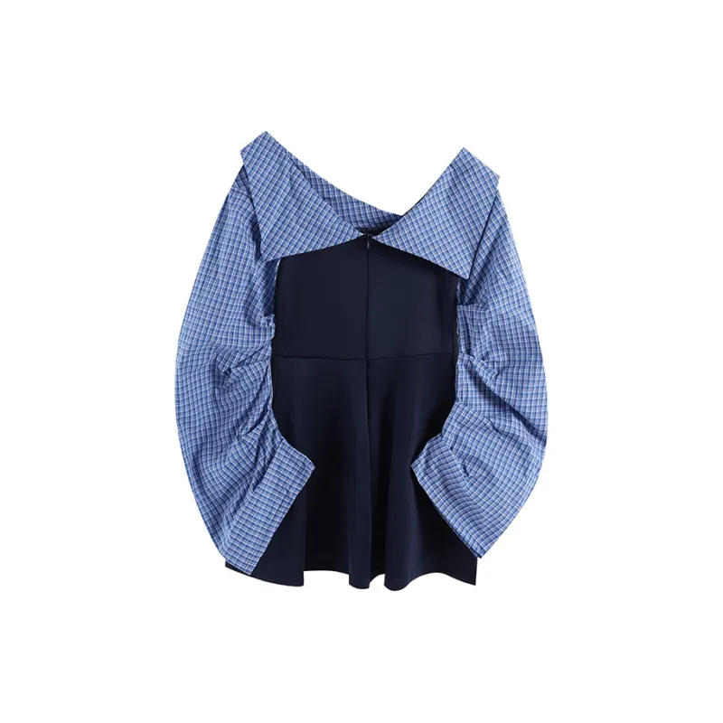 HAPG Long Sleeved Dresses Women's Blue-1