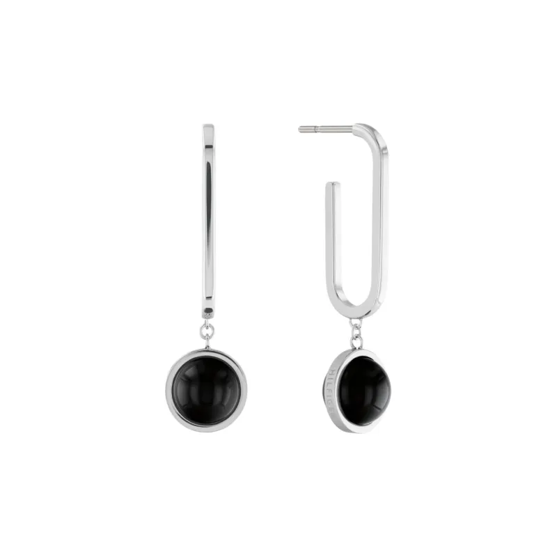 Tommy Hilfiger Stainless Steel, Agate Earrings Unisex Silver-0