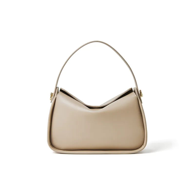 ROBERTA DI CAMERINO Cow Leather One Shoulder Handbag Regular Women's Black/Milk Apricot Gray-5