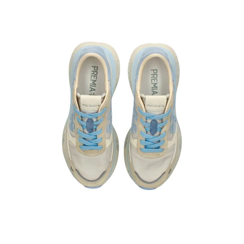 PREMIATA Lauryn Low Top Casual Shoes Women's Beige Blue-5