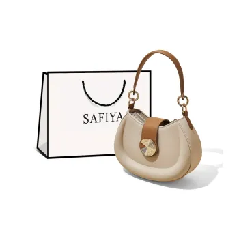 Safiya Synthetic Leather Saddle Handbag, Shoulder Bag Small Size Women's Apricot