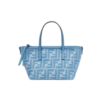 FENDI Cotton Tote Bag, Shopping Bag, Shoulder Bag, Crossbody Bag, Handbag Mini Women's Blue