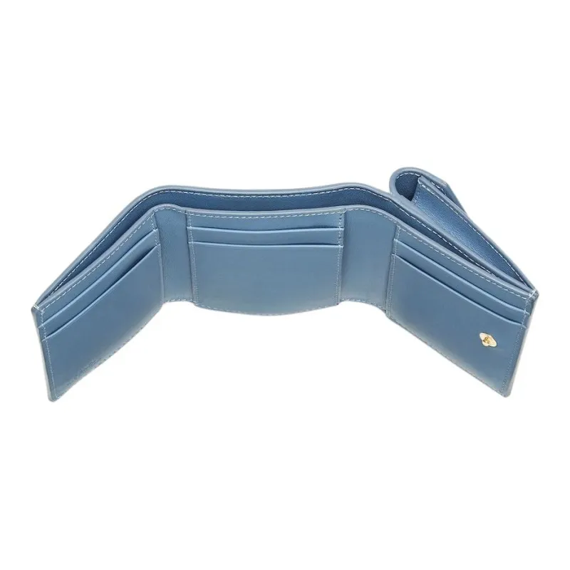 FENDI FF Calfskin Wallet Women's Light Blue-3