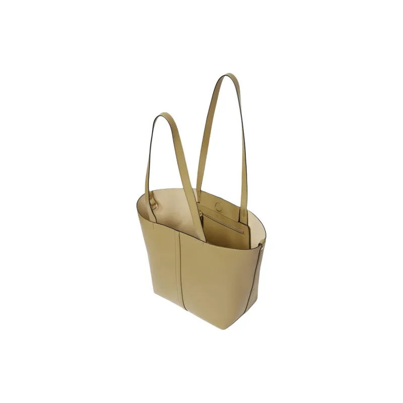 Vanessa Bruno Cow Leather Tote Bag, Shopping Bag, Shoulder Bag Trumpets Women's Olive Green-2