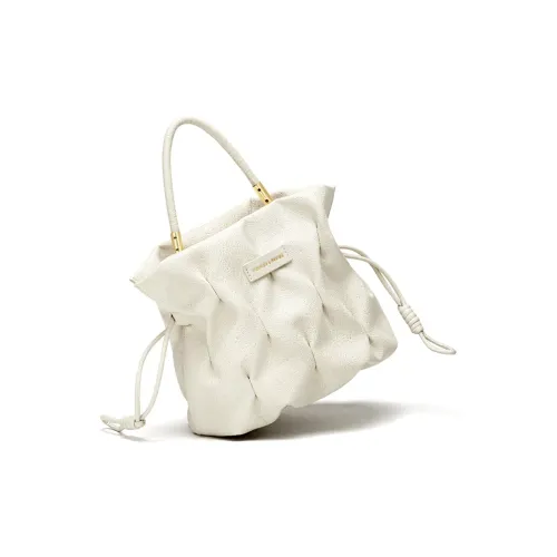 CNOLES Synthetic Leather Handheld Shoulder Bag, Crossbody Bag, Handbag Regular Women's Ecru Bird's Nest
