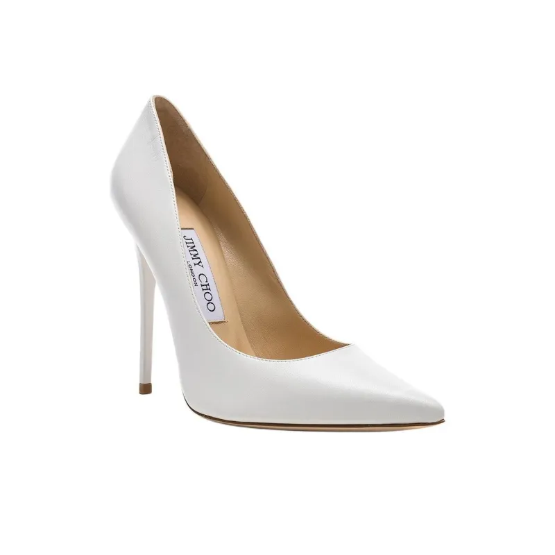 Jimmy Choo Anouk Slim Heel High Heels 11.5cm Women's White-2