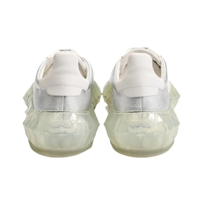 Jimmy Choo Diamond Low Top Casual Shoes Women's Silver-5