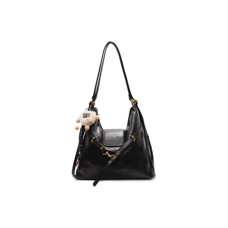 HCXK PU Crossbody One Shoulder Backpack Regular Women's Brown/Coffee/Black/White-12